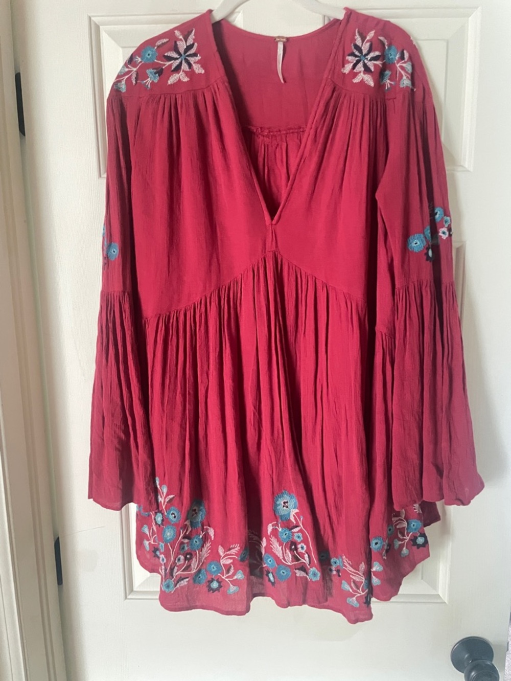 Free people embroidered mini dress size XS
